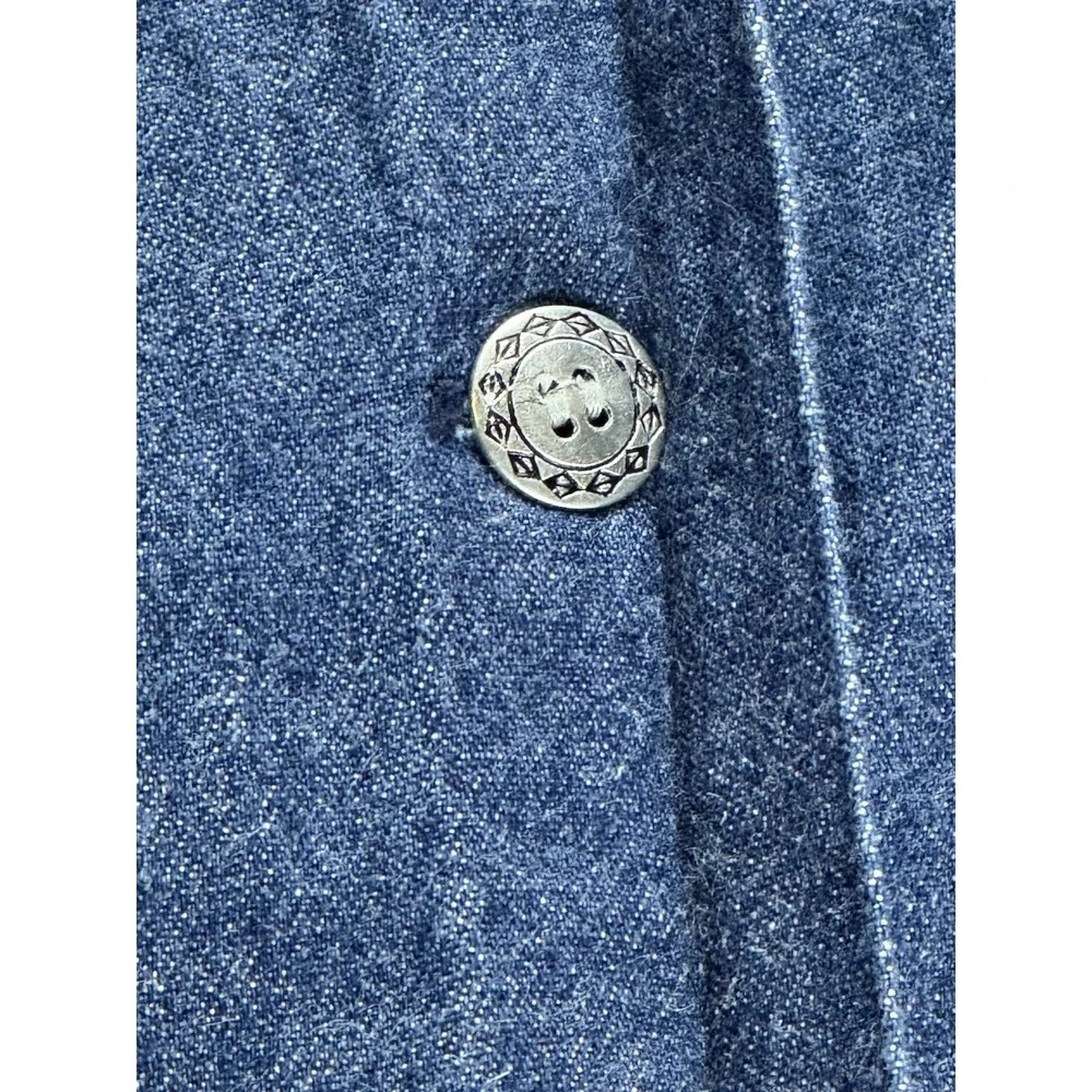 Vintage Jantzen Classics Denim A-Line Skirt Button Womens 12 Midi Pockets Cotton - Picture 4 of 9